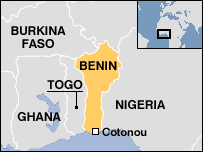 Karta över Benin
