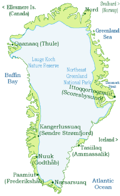 Karta över Grönland