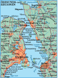 Karta över Öresundsområdet