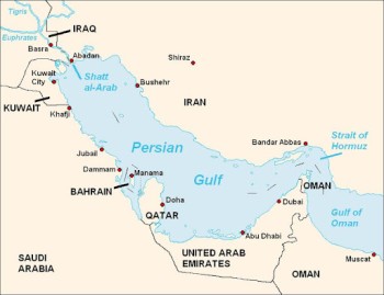 Karta över Persiska Viken